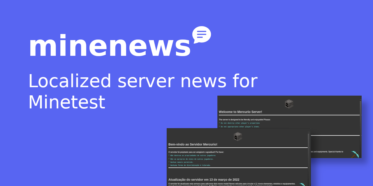 Localized server news for Minetest